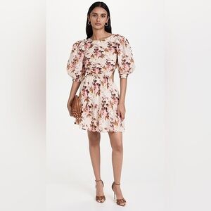 NWT SEA puff sleeve smocked dress floral size: M